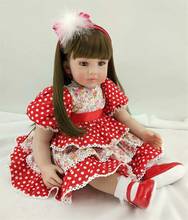 Преследовать 24 "/60 см Bebe Reborn Силиконовые Поддельные Детские куклы Игрушечные лошадки для маленьких девочек принцесс Куклы для Обувь для девочек Рождественский подарок подарок на день рождения 2024 - купить недорого
