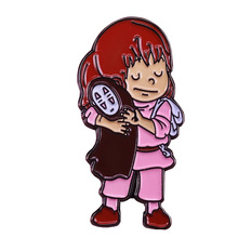 Chihiro and no face enamel pin Spirited Away badge cute cartoon anime brooch best friends gift 2024 - buy cheap