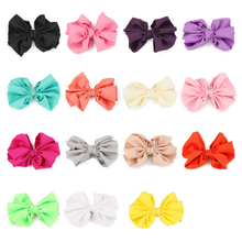 120pcs/lot 15colors 11cm Newborn High Elastic Knit Flower Bows Handmade Solid Flower Bow for Kids Girls Hair Accessories 2024 - buy cheap