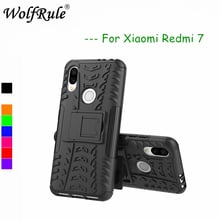 Capa wolfrula para redmi 7 com duas camadas, armadura de silicone com suporte traseiro para xiaomi redmi 7 2024 - compre barato