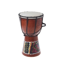 Tambor bongo djembe africano de madeira, instrumento musical de percussão africano profissional bongo djembe de madeira com pele de carneiro 4 polegadas, instrumento rítmico tradicional 2024 - compre barato