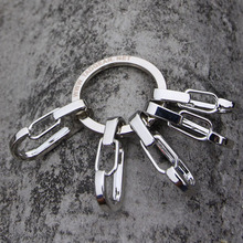 Wholesale Durable 1 pcs Mini Key Chain Key Ring with Spring Buckle Clip Aluminum Alloy Buckle Silver Outdoor Sports EDC Tools 2024 - buy cheap