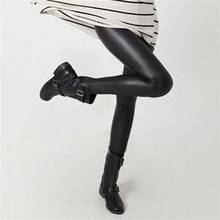 Women Hot Sexy Black Wet Look Faux Leather Leggings Slim Shiny Pants 2024 - buy cheap