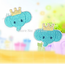 new arrival 10 pcs little elephant in crown Embroidered patches iron on cartoon Motif Applique embroidery accessory 2024 - buy cheap