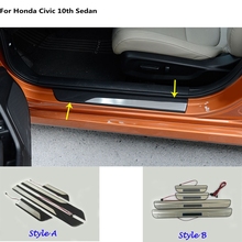 Umbral de puerta de pedal de acero inoxidable/plástico para coche Marco de placa de desgaste Umbral de exterior para Honda Civic 10 sedán 2016 2017 2018 2024 - compra barato