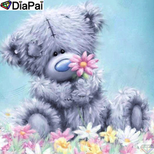 DiaPai Diamond Painting 5D DIY 100% Full Square/Round Drill "Bear flower" Diamond Embroidery Cross Stitch 3D Decor A24489 2024 - buy cheap