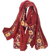 20 шт./лот Лидер продаж вышитые шарфы для женщин Модный Дизайн мусульманский хиджаб бандана и Пашмина 2024 - купить недорого