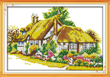 Country cabins (3) cross stitch kit lanscape garden 14ct 11ct count printed canvas stitching embroidery DIY handmade needlework 2024 - buy cheap