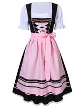 2018 New Womens Traditional German Bavarian Beer Girl Costume Sexy Oktoberfest Wench Maiden Dirndl Dress+Blouse+Apron 2024 - buy cheap
