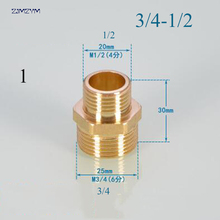 Горячая продажа 3/4 ''to1/2'', 1'to1/2 '', 1'to3/4'' латунная медная труба фитинг адаптер прямой переходник соединитель для воды газ масло трубка 2024 - купить недорого