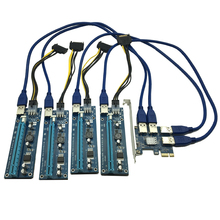 Tarjeta elevadora PCIE PCI-E PCI Express 1X a 16X, adaptador de concentrador multiplicador de 1 a 4 USB3.0 para Dispositivo de minería de Bitcoin 2024 - compra barato