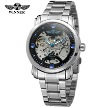 Relógio de esqueleto masculino, relógio automático de luxo da moda, marca azul, casual, de aço inoxidável, para homens 2024 - compre barato