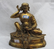 xd 003105 7" Tibetan Buddhism Copper Bronze Gild spotted deer Head Milarepa Buddha Statue 2024 - buy cheap