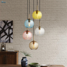 Nordic Children's Room Color Glass Pendant Lights Bedroom Living Room Dining Table Hanging Copper Lamps Design Fixtures Lighting 2024 - buy cheap