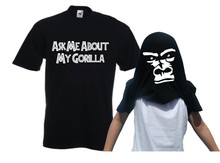Летние мужские футболки с надписями в виде животных, Мужская футболка с надписью «Ask Me About My Gorilla Flip Cool Funny», футболка с изображением обезьяны, XXXL, топы больших размеров 2024 - купить недорого
