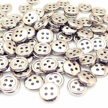 Botões laminados de prata e dourado 50 tamanhos 12mm, botão redondo com 4 furos, botões de resina, acessórios de costura, botões de plástico 2024 - compre barato
