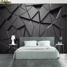 Beibehang personalizado moderno geométrico abstrato cinza triângulos foto papel de parede grande mural sala estar quarto fundo 2024 - compre barato