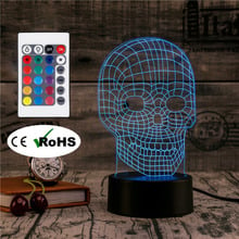 3D Led Novety Lighting Creative Gift Night Light  Table Lamp Skull Bedside Light Led Home Corridor Hotel Party Atmosphere Lights 2024 - buy cheap