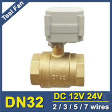 Metal Gear Brass 1-1/4'' 2 Way Electric Ball Valve 2/3/5/7 Wires 29mm Bore 1.0Mpa DN32 Motorized Valve For Water Control 2024 - buy cheap