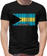 Mens T Shirts Fashion 2018 The Bahamas Barcode Style Flag - Mens Crewneck T-Shirt - 7 Colours T Shirt Short Sleeve 2024 - buy cheap
