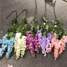 5 uds seda Wisteria flor vid flor Hortensia Artificial ramas 43,3 "para la boda casa Artificial y floral Decoración 2024 - compra barato