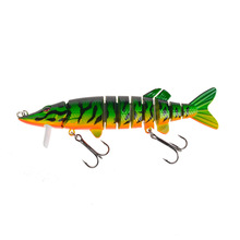 1pcs Muskie Pike Fishing Hard Lure 9-Segement 12.5cm 20g Multi Jointed Pike Lure With Mouth Swimbait Lifelike Crankbait 2024 - buy cheap