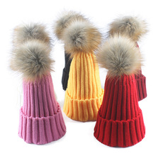 autumn winter Korean Russia wool cap women parent child ear care warm wool ball knitted caps Christmas hat for girl feme  Beanie 2024 - buy cheap