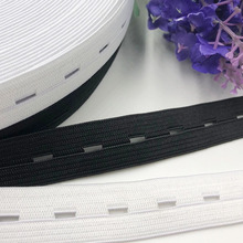 2M Sewing Knit Buttonhole Flat Elastic Bands 15mm White and Black 2024 - buy cheap