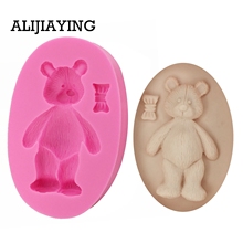 M1235 DIY silicone Bear handmade soap mold Bow soap making Cake baking accessories silicone cupcake mold 2024 - buy cheap