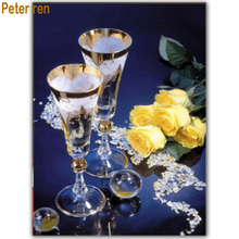 Peter ren-bordado de diamante, champanhe, rosa, 5d, quadrado, mosaico, strass, pintura, bordado 2024 - compre barato