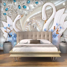 Beibehand-papel de parede personalizado, 3d, foto, mural, estilo quadra europeu, joias, cisne, 5d, novo papel de parede 8d 2024 - compre barato