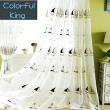 3D Stars Voile Sailing Tulle Sheer Curtain for Kids Children Room Window Screening for Kitchen Transparent Yarn Customized White 2024 - buy cheap