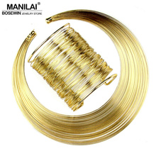 MANILAI Multilayer Metal Wire Chokers Cuff Bracelet Bangles Necklaces Sets Indian Women Punk Statement Jewelry CE2122-S 2024 - buy cheap
