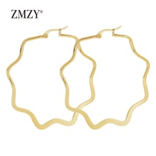 ZMZY Large Simple Stainless Steel Earrings for Women Flower Geometry Square Big Earring Trendy Jewelry Gifts for Women 2024 - buy cheap