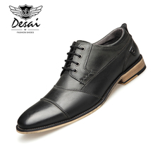 Desai-zapatos de vestir de cuero genuino para hombre, calzado Oxford informal, clásico, talla grande US 40-50, nuevo estilo 2024 - compra barato