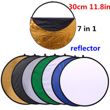 CY 12in 30cm 7 in 1 Portable Collapsible Light Round Photography Reflector for Studio Multi Photo Disc Photographic Accessories 2024 - buy cheap