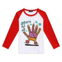 New Arrival Children Clothing Kid T shirt Boys Raglan Long Sleeve Top Girl T-Shirt Skateboard Sport For All Cotton Child Tees 2024 - buy cheap