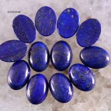 18x13mm & 16x12mm cabochão cabochão cabochão oval natural contas de pedra lapis azul para fazer jóias colar pingente pulseira brincos 10 pçs 2024 - compre barato