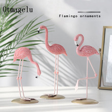 Flamingo Decoration Cute Animal Shaped Resin Metal Ornament Tabletop Decoration Living Room Bedroom Home Garden Yard Decoration 2024 - buy cheap