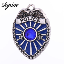 Skyrim 5 argolas-pingente de cristal azul-para joias-colar/pulseira/presente 2024 - compre barato