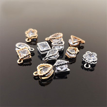 100 PCS Fashion Metal Alloy Gold Rhodium Zircon Pendant Charm For Earring Necklace Jewelry Accessories 2024 - buy cheap