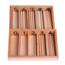 Educational Montessori Wooden Spindle Box 45 Spindles Mathematics Counting Educational Toy 2024 - buy cheap