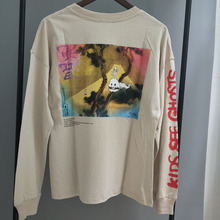 Sudadera con capucha de Kanye West para niños, ropa de calle con estampado de fantasmas, de moda, albaricoque, para monopatín, Kanye West, Jersey de invierno 2024 - compra barato