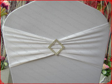 Blanco de una sola capa de LICRA/bandas expandidas/cubiertas con hebilla de diamante rombico y Pin para fiesta de boda banquete Decoración 2024 - compra barato