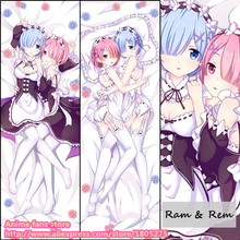 Anime Re Zero Starting Life in Another World Ram & Rem Japan Pillowcase Pillow Case Cover decorative Hugging Body Bedding 2024 - buy cheap