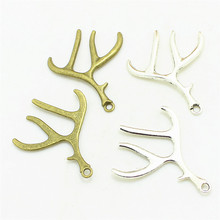 Sweet Bell 20pcs 40*51mm Deer Antlers pendants Antique   Deer Antlers Charms Pendant Christmas charm 4D781 2024 - buy cheap