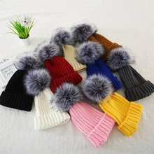 MYZOPER 2019 Новая мода Hairball сплошной цвет Женская зимняя шапка Повседневная Корейская версия сохраняющая тепло вязаная шапка бини 2024 - купить недорого