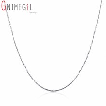 GNIMEGIL Fashion Silver Thin Chain Necklace 0.5mm Jewelry For Women Men Hiphop Party Chain Necklace Trendy Jewelry Choker Collar 2024 - buy cheap