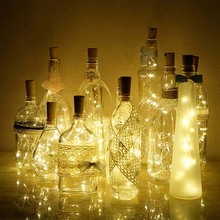 2M 20 LEDS Halloween Wine Bottle Lights Built In Battery Shape Copper Wire Colorful Fairy Mini Cork String Lights 2024 - buy cheap