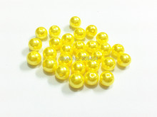 Cuentas de perlas de imitación acrílicas amarillas, 6mm, 8mm, 10mm, 12mm, 14mm, 16mm, 18mm, 20mm, 23mm, 25mm 2024 - compra barato